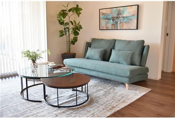 美品！LOWYAグリーンファブリック2〜2.5掛けソファ 【なみきちさん専用