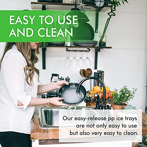 Stackable Ice Cube Trays Lids - Easy Release White Ice Molds For Freezer, Storage, 32 Cubes, 2 Pack #TOP6