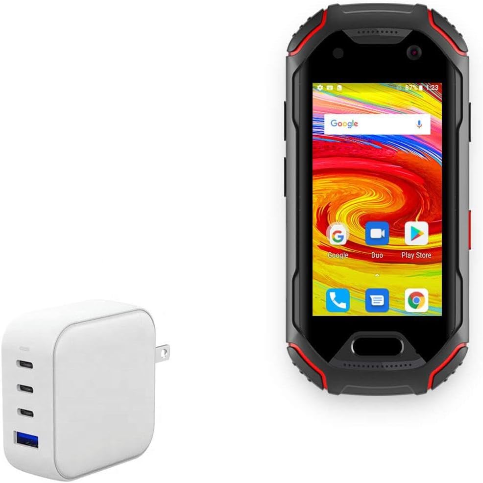 BoxWave Charger Compatible with Unihertz Atom - PD miniCube (100W), 100W 3 PD Port Wall Charger International - Winter White