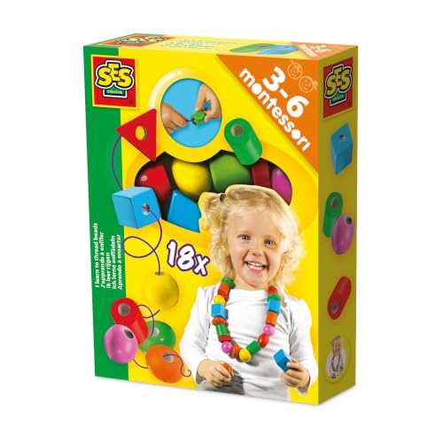 SES Creative 14808 J'apprends à enfiler - jouet de motricité dès 3 ans pour garçons et filles