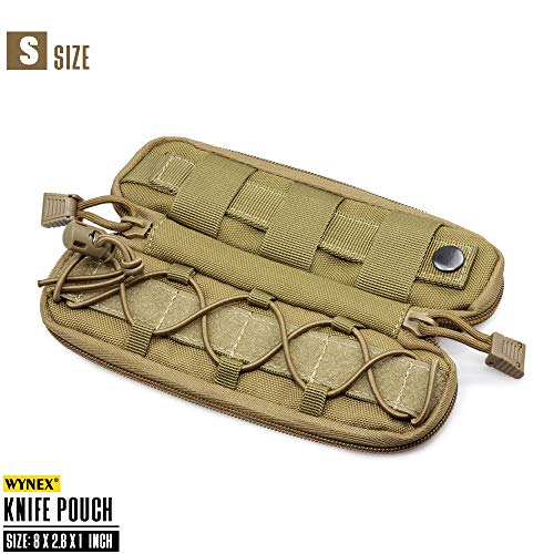 Wynex Tactical Knife Sheath Bag, Molle Flashlight Holster Pouch Utility Tool Pouches Case Single Pistol Holder Cartridge Clip Outdoor Multi-Tool Nylon Pouch #TOP3