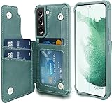 VANAVAGY Wallet Case for Galaxy s23+ Plus,Leather Flip Folio Phone Cover Fit Magnetic Car Mount with