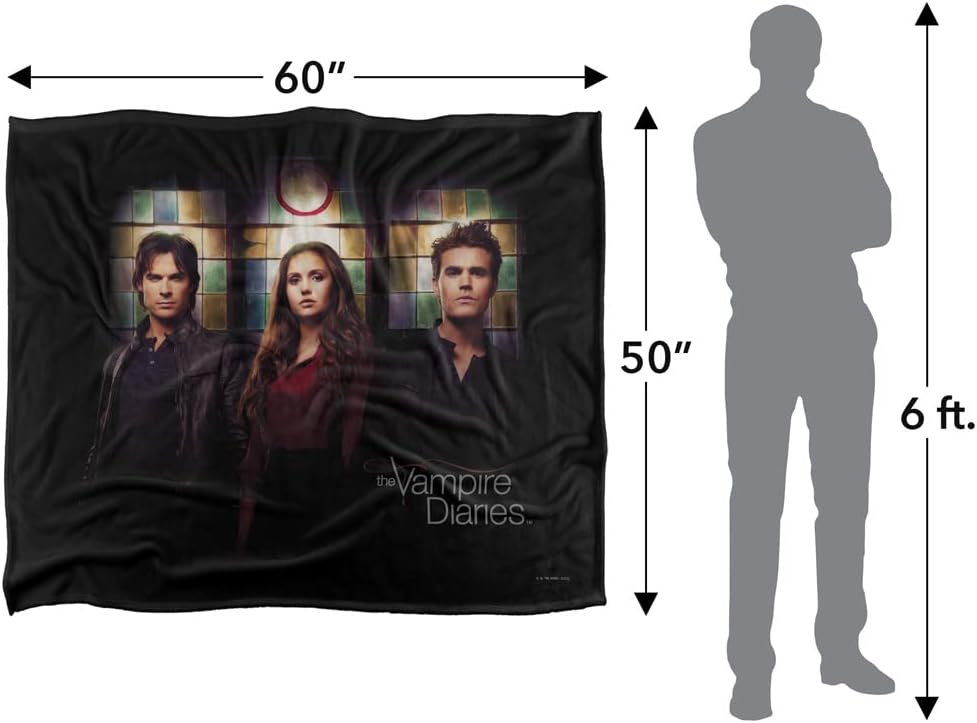 Vampire Diaries Stained Windows Officially Licensed Silky Touch Super Soft Throw Blanket 50" x 60"