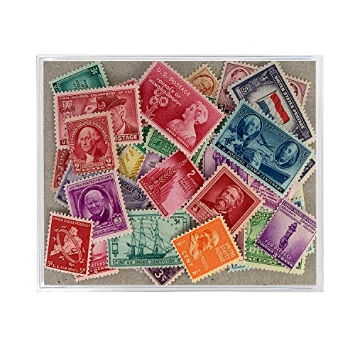 American Coin Treasures 40 U.S. Postage Stamps from The 1910's, 1920's, 1930's and 1940's, Mint State Condition, Various Denominations and Postal Rates, Perforated Edges