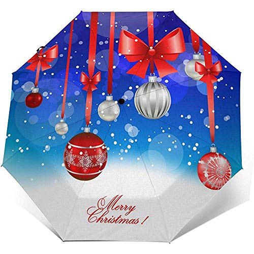 Preisvergleich Produktbild Merle House Weihnachtsschmuck und Christbaumkugeln Dreifachgefalteter Reiseschirm Winddicht Wasserdicht Automatikschirme 8 Rippen UV-Sonnenschirm Leichter Regenschirm