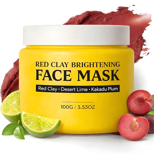 Zelara Australian Red Clay Face Mask Mineral-Rich Detox Mud Mask with Kakadu Plum Desert & Rainforest Lime Extracts for Radiant-Looking Smoother Skin All Skin Types 100 mL (1)