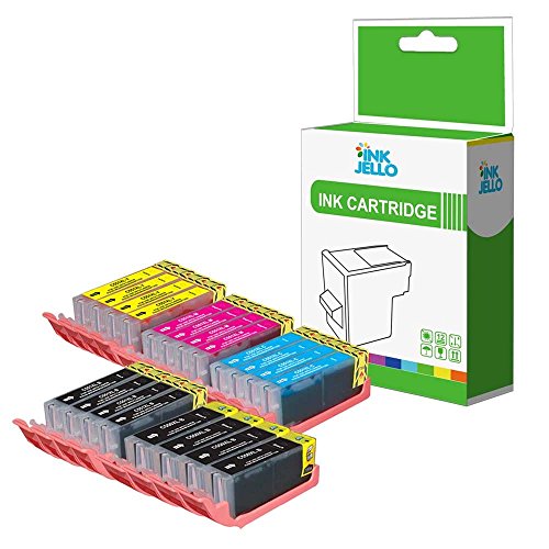 InkJello Ink Cartridge For Printer Compatible With Canon Pixma iP7200 iP7250 iP8700 iP8750 iX6850 MG5450 MG5450S MG5550 MG5600 MG5650 MG6350 MG6450(Black Photo-Black Cyan Magenta Yellow 20-Pack)