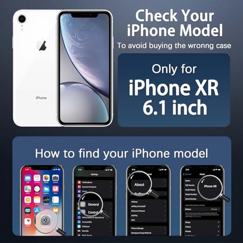 Image of NISHTECH for iPhone XR Case: Clear Magnetic Slim Fit Case Compatible with Magsafe Rugged Protective Transparent Cover (Black Magnetic)