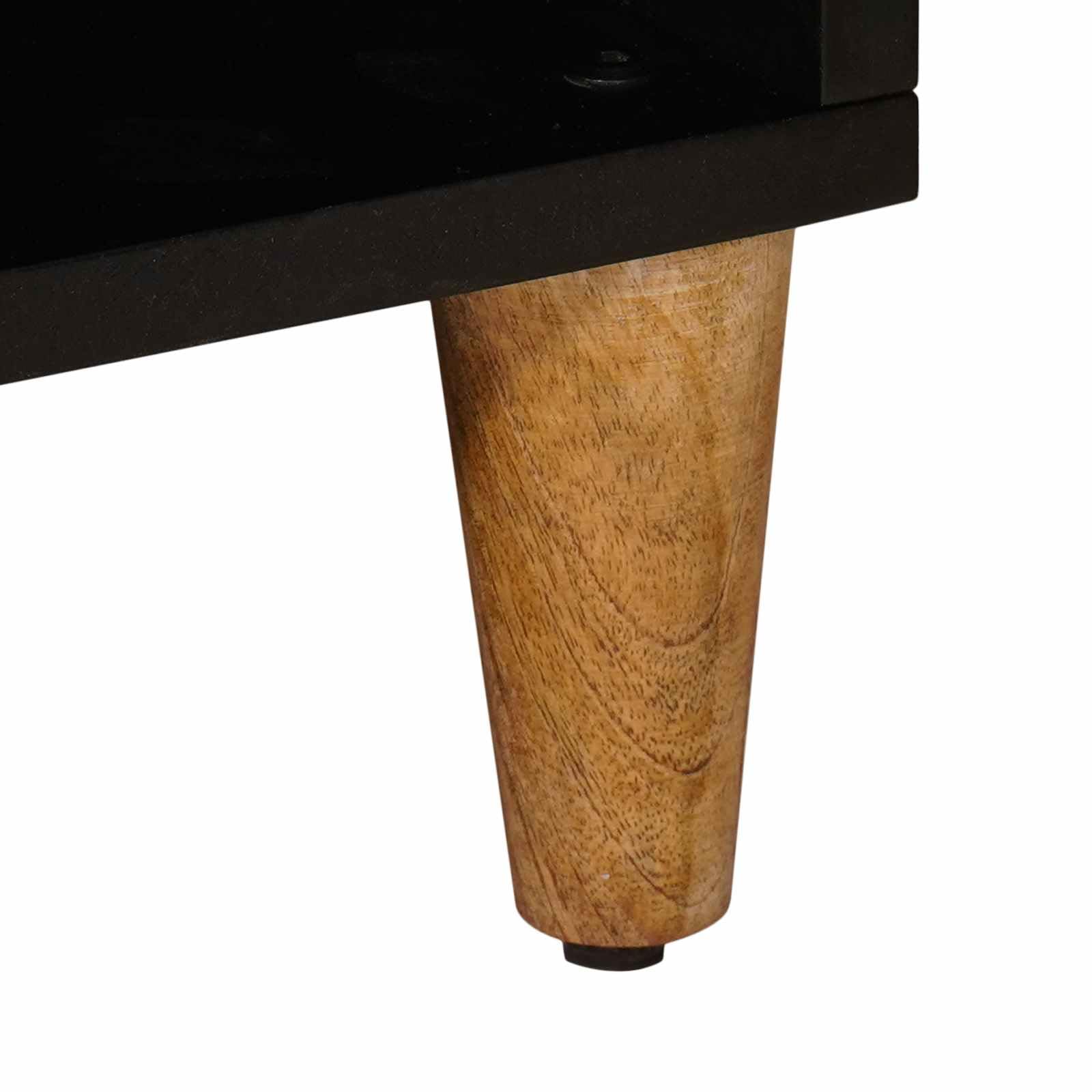 Mueble de almacenamiento de madera de mango macizo, marrón, 100 x 33,5 x 46