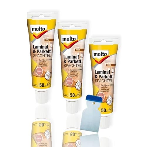 3x Molto Laminat- & Parkettspachtel 50 ml Set Holzreparatur (Kirsche) 3x Molto Laminat- & Parkettspachtel 50 ml Set Holzreparatur (Kirsche)