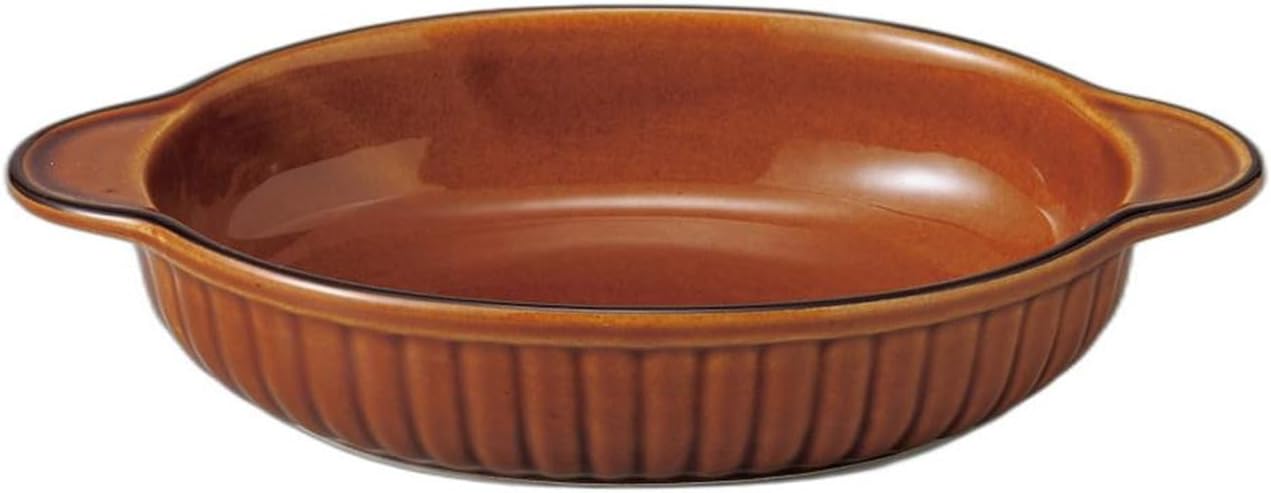 American Glazed Oval Gratin [9.1 x 5.5 x 1.6 inches (23 x 14 x 4 cm) | Setomonohonpo
