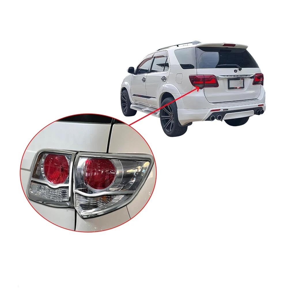 Luz Accesorio Cubierta De Luz Trasera Coche Plateada Abs Embellecedora Para Toyota Para Fortuner 2012-2015 Decoración Exterior Cubierta Protectora