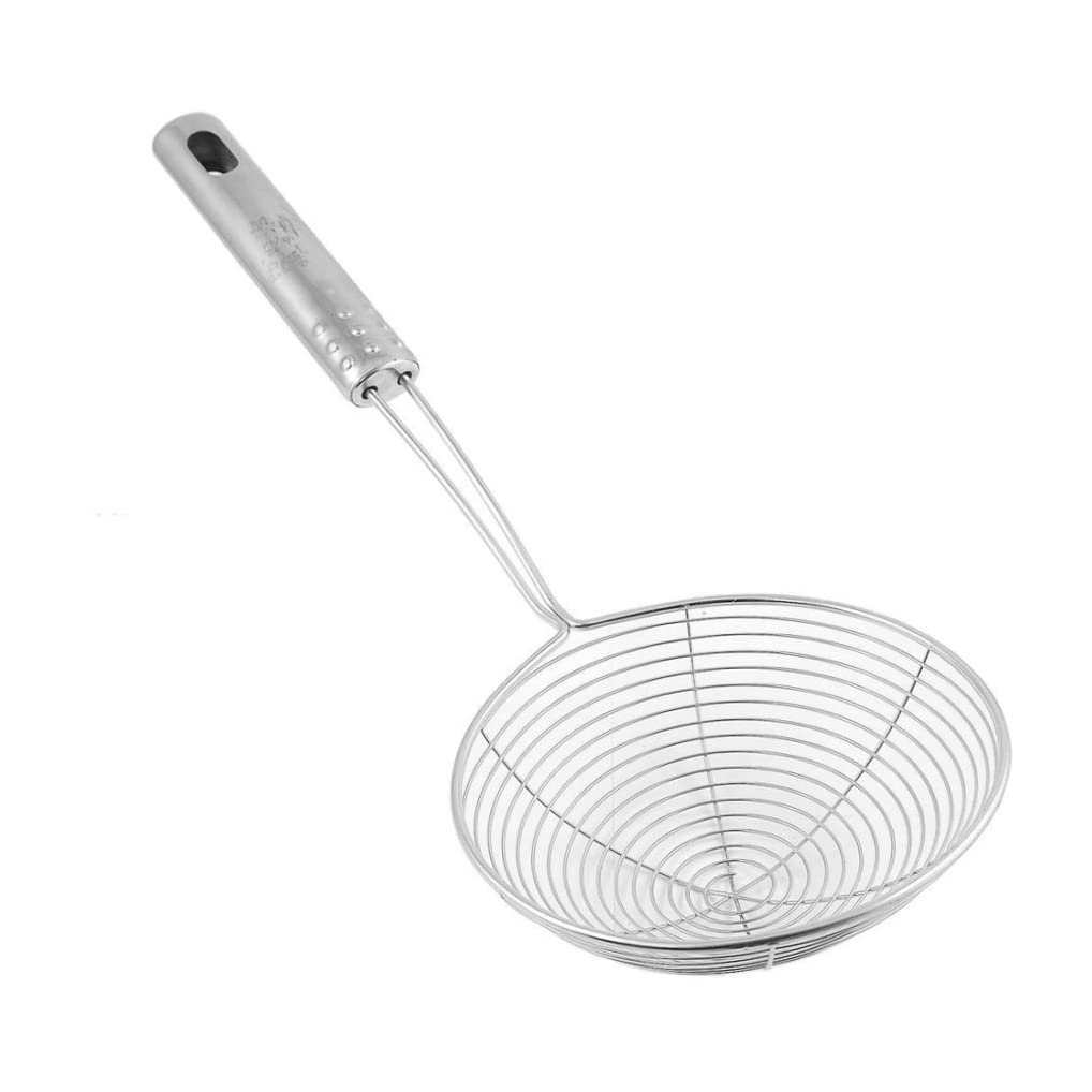 Tsawntd Kitchen Skimmer Multi Function Metal Cookware Spider Strainer Portable Baking Frying Filter spider skimmer strainer ladle stainless steel wire spoon for frying