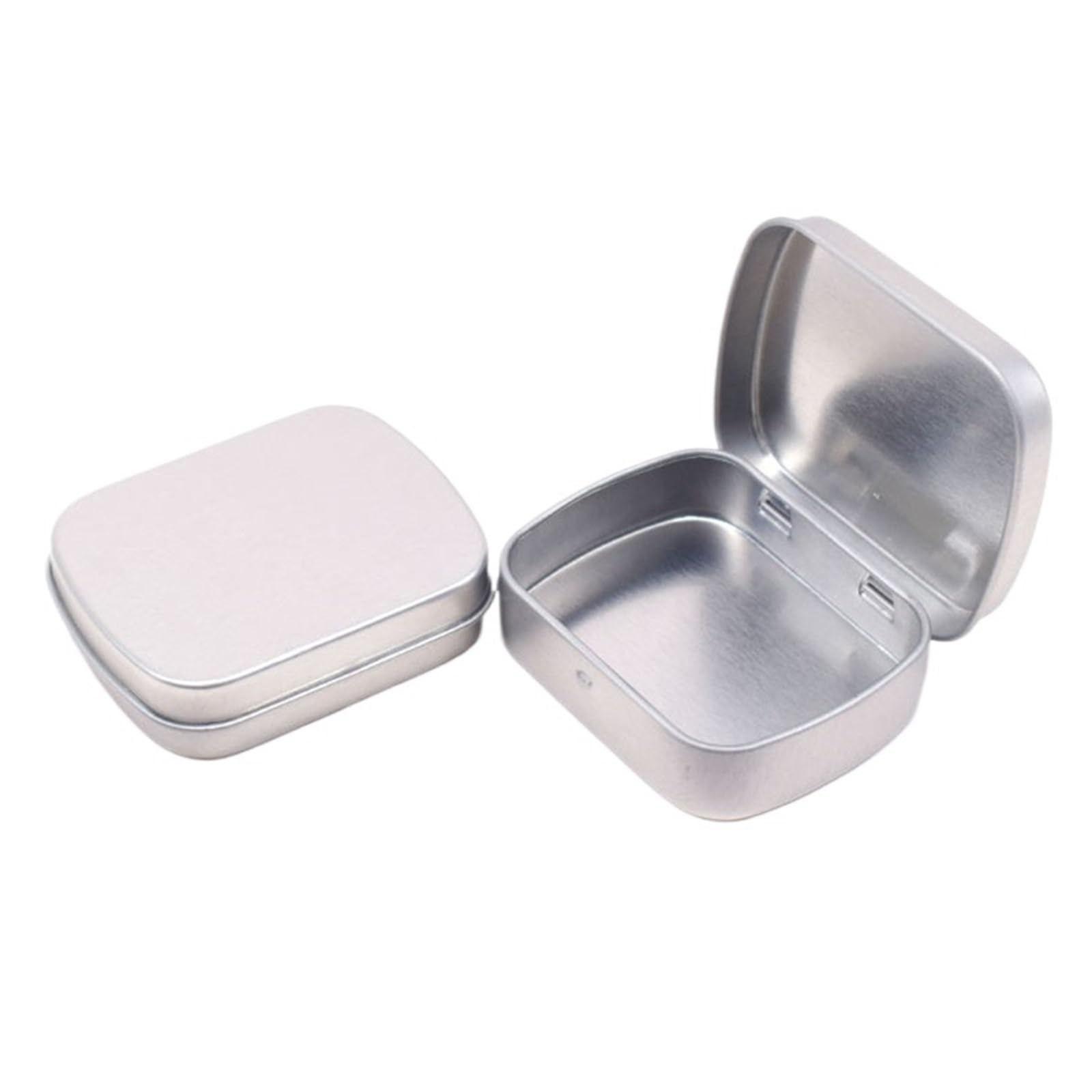 LuoAXINN Metal Tins with Lids 20Pcs Metal Rectangular Empty Mini Tin Box Tinplate Push Candy Pill Cases Bins Jar Hinged Containers Small Organizer Storage(Color 5)