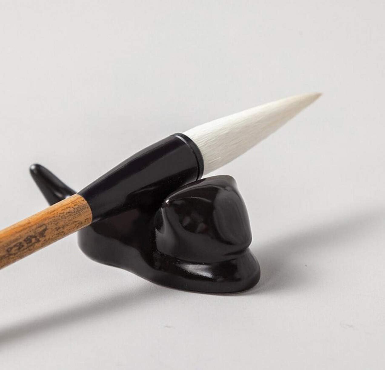 YJIUYUANQ Brushes Rests,10pcs black and white color for Calligraphy Sumi Brushes Ceramics Cute Cat Shape, as show