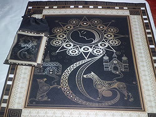 TOALHA ESOTERICA OCULTIMO TAROT LUA LOBO OCTOGRAMA