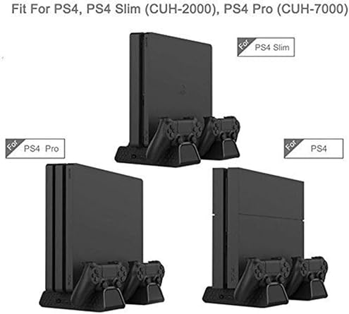 DOBE Fomis Electronics PlayStation 4 Slim, PS4 Pro Uyumlu Fanlı Stand, USB Şarjlı, Siyah