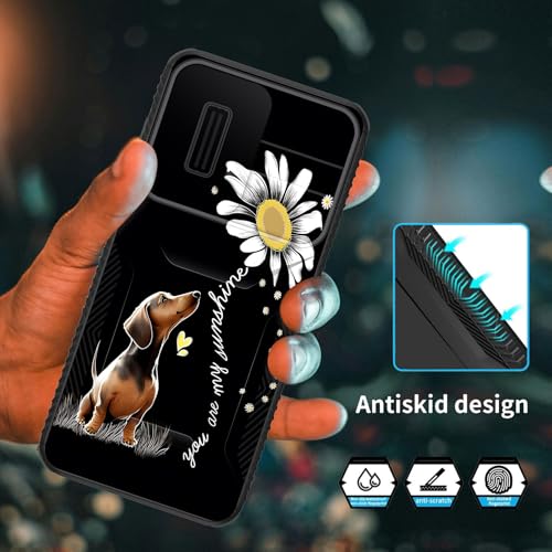 wiaekosef for Galaxy A36 5G/A56 5G Case Built in Slide Camera Lens Cover,Heavy Duty Shockproof Protection Dual Layer Case for Samsung Galaxy A36 5G/A56 5G 6.7" 2025,You are My Sunshine Dachshund - image 5