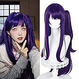 Purple Ponytail Wig for Ai Hoshino Anime Oshi No Ko Cosplay, Purple Pink Wig with Ponytail for Girls Women, Long Straight 2 Tone Wigs with Bangs Muti-color Halloween Costume Wig (Purple) -  Wiggy Mermaid