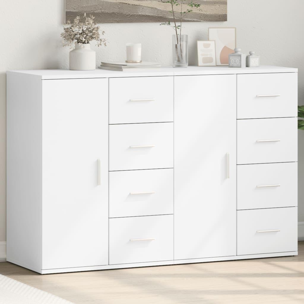 Kredensy 2 szt. białe 59 x 39 x 80 cm materiał drewnopochodny szafa witryna kuchnia szafka z witryną do salonu wielofunkcyjna szafka do sklepu deserowego, kawiarni, jadalni