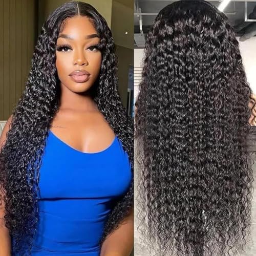 Hoiloxa 30 Inch 5x5 HD Lace Closure Wigs Human Hair Deep Wave Lace Front Wigs Human Hair Wet and Wavy Deep Curly Closure Wig 180% Density Glueless Curly Wig Deep Wave Wig — view 6