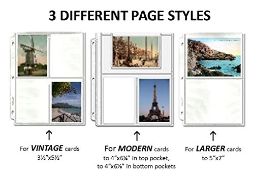 Hobbymaster Postcard Album, Trim "Classic" Style (Blue) holds your post card collection, expandable
