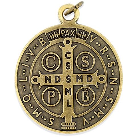 Vatican Imports Large Saint Benedict Medal - 2" Diameter (Antique Bronze) Cover