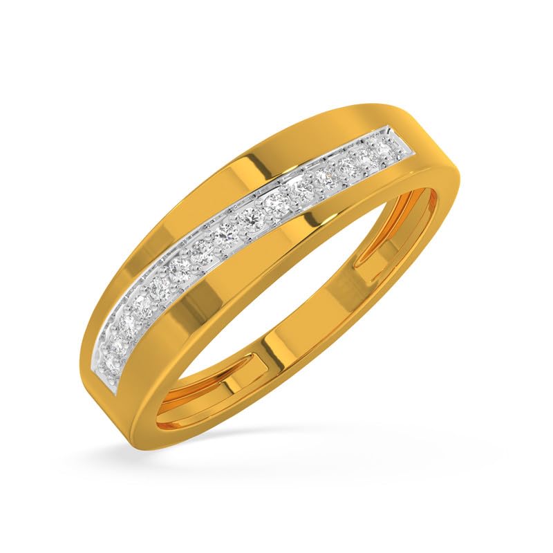 Image of KISNA 14k /18k Real Gold & Diamond Ring | Diwali, Rakhi Rakshabandhan Gift for Sister /Bhabhi /Women | With Certificate of Authenticity & BIS-Hallmarked Gold Jewellery | Kennedy Diamond Ring For Her