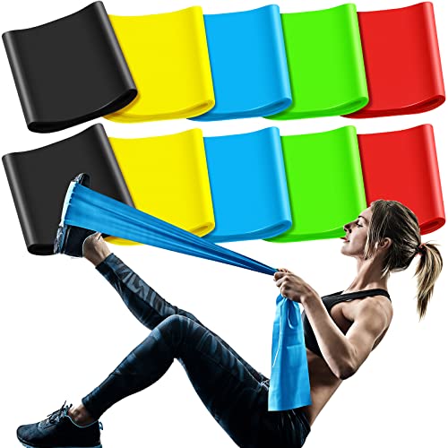 Honoson 10 Pcs Resistance Bands For Working Out Women Men Exercise Workout Bands Physical Bands With 5 Resistance Levels For Yoga Pilates Fitness Strength Training Rehab Recovery (Multicolor) #TOP9