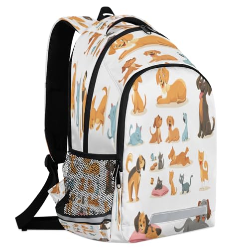 Sac à dos imprimé chiens 20L pour école et loisirs mixte
