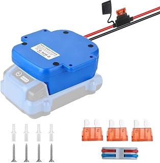 for Power Wheel Adapter Compatible with Kobalt 24V Battery, Dock Battery Adapter with 40Amp Fuse, USB & Type C Port, Power Tool Converter for DIY RC Cars, Robotics, Blue (Tool Only)