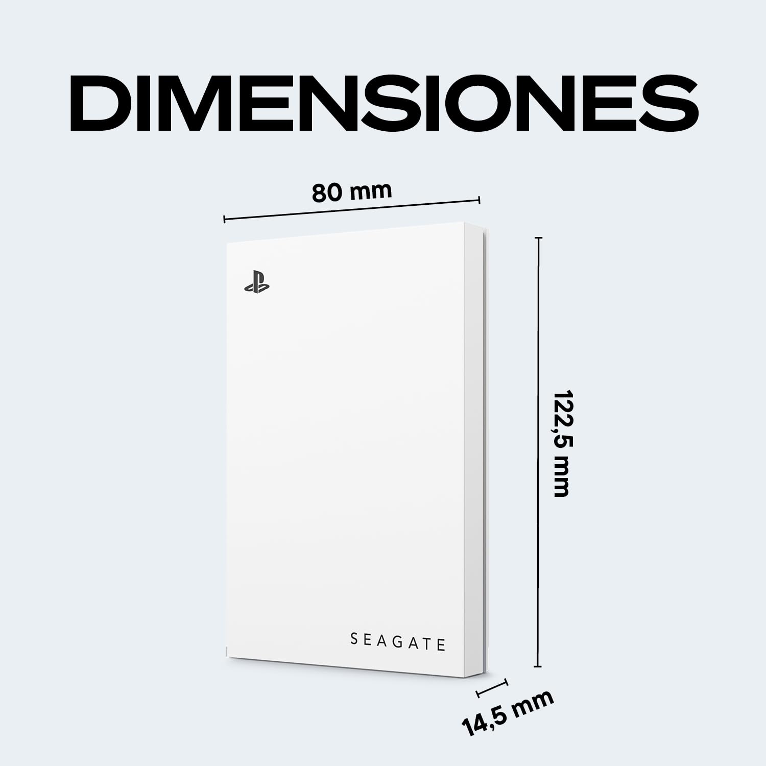 Seagate Game Drive PS4/PS5 2TB, disco duro externo portátil, 2,5", USB 3.0, blanco, LED azul, Plug and Play (STLV2000202)