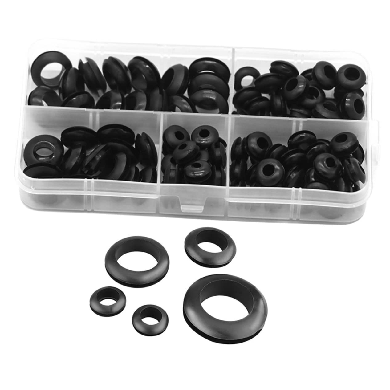 Operitacx 5 Set Gommino Buco Isolamento Passacavi Per Fori Cavo Filo Fermelli Da Cablaggio Passacavi Elettrici Kit Di Annegelli Tappo Del Foro Gomma Da Cancellare Nero 105 Pezzi*5