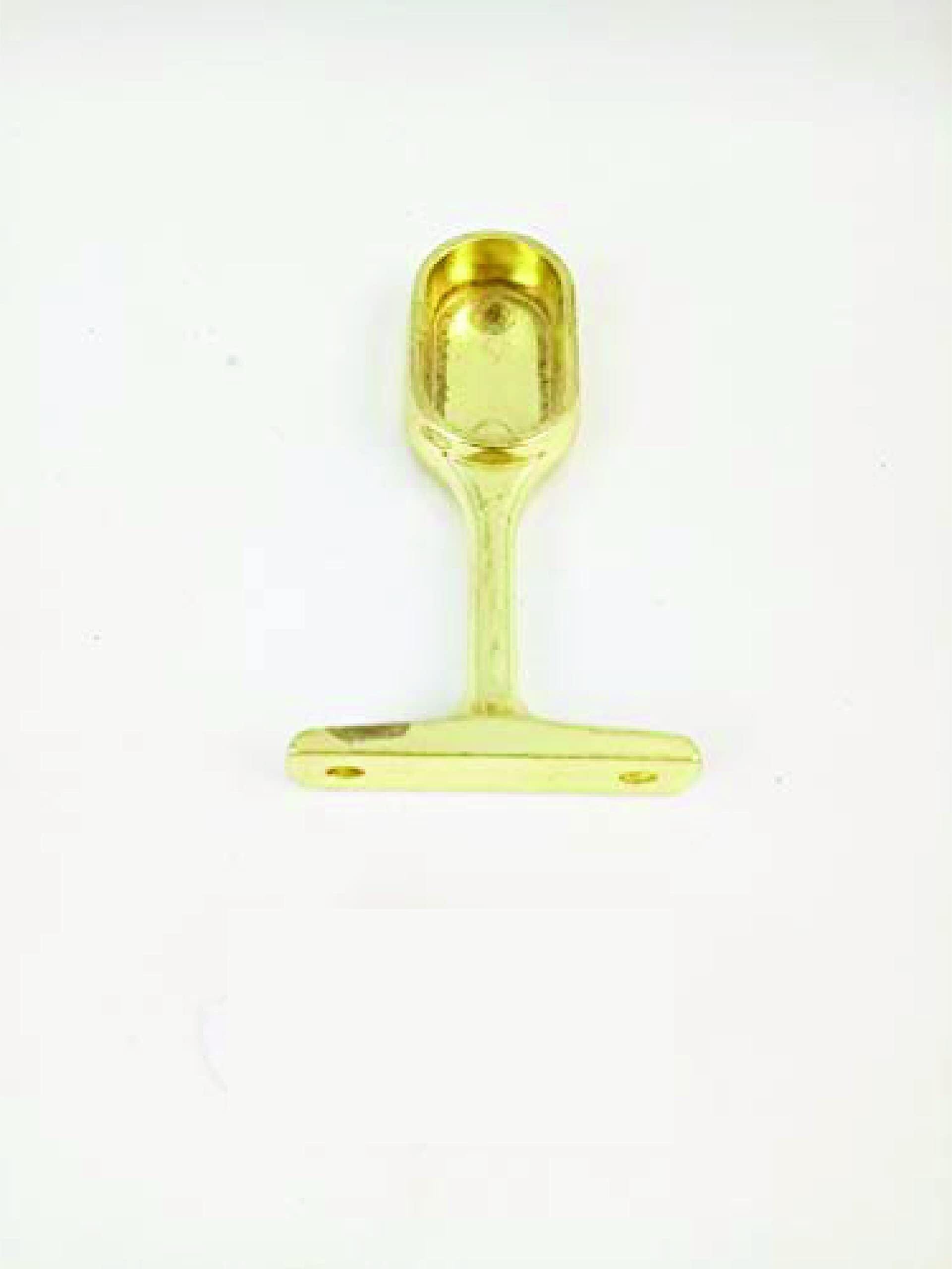 Euroart Oval End Wardrobe Hanging Rail Bracket Polish Brass