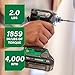 Metabo HPT 18V MultiVolt Cordless Triple Hammer BOLT Impact Driver Set, Power Impact Driver Kit with Case, 2 Lithium-Ion Batteries and Charger, 1/4-Inch Chuck, Compact LightWeight Power Tool, WH18DC
