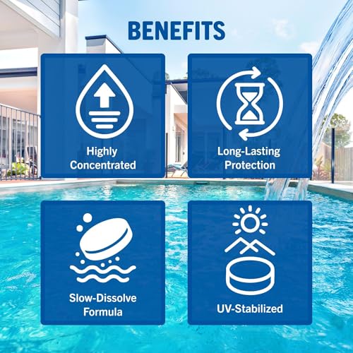 Image of Leslie's 3 Inch Stabilized Chlorine Tablets for Sanitizing Swimming Pools - Individually Wrapped, Slow Dissolving - 90% Available Chlorine - 99% Tri-Chlor - 35 Pounds