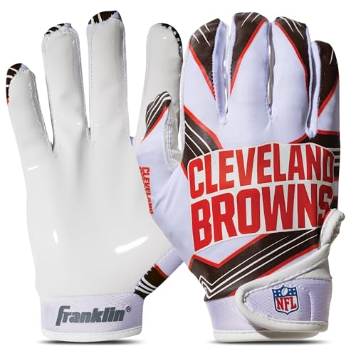 Image of Franklin Sports Youth NFL Football Receiver Gloves - Kids Football Gloves Pair - NFL Team Logos and Silicone Palm