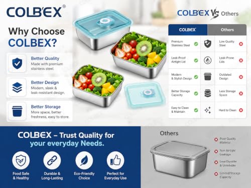 Image of Stainless Steel Food Storage Containers with Lids, Leakproof, Oven & Freezer Safe, Meal Prep & Lunch Boxes, Snack Container, Reusable Meal Prep Boxes, School, Office, Picnic (5)