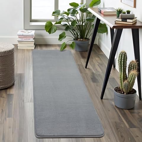 Softlife Washable Runner Rug for Bedroom Living Room Rug, 2x6 Grey Soft Fluffy Hallway Runner Rug, Non-Slip Indoor Carpet for Kitchen Laundary Room Decor Entryway Bathroom Cover