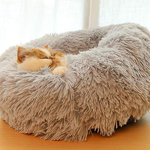 Cama de lã para cachorro,Cama Fofa de Lã para Cachorro Almofada Macia de Pelúcia Redonda para Ninho