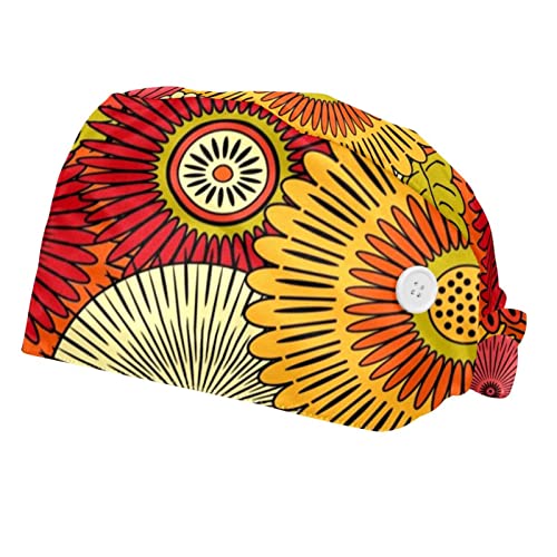 Casquettes de travail ajustables JDEZ absorbantes à motif floral du Japon pour hommes et femmes