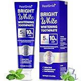 PearlSmile Niacinamide Hydroxyapatite Whitening Toothpaste – 10% Nano Hydroxyapatite + 5% Niacinamide – Strengthens Enamel, Remineralizes, Brightens Teeth – Fluoride-Free, Travel Size, 4.2oz (120g)