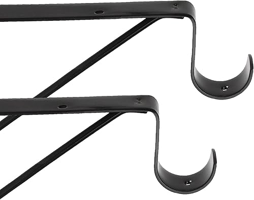 Miniatura 4 de Paquete de 4 estantes y soporte de barra de armario resistentes, 11 x 10.2 x 1 pulgadas, soporte de poste para colgar ropa, ganchos de soporte de