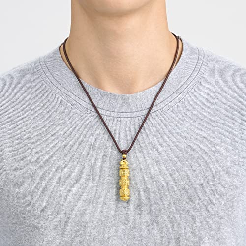 CHOW SANG SANG Cultural Blessing 999 24K Solid Gold Om Mani Padme Hum Necklace for Men 92362Z | 27.5 Inches, (70 CM)3