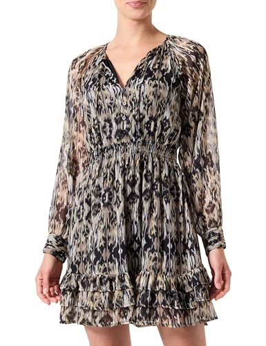 ONLY Onlviva Life L/S Layer Dress Ptm Vestido de Verano, Walnut/AOP:Ethnic Rebel, M para Mujer