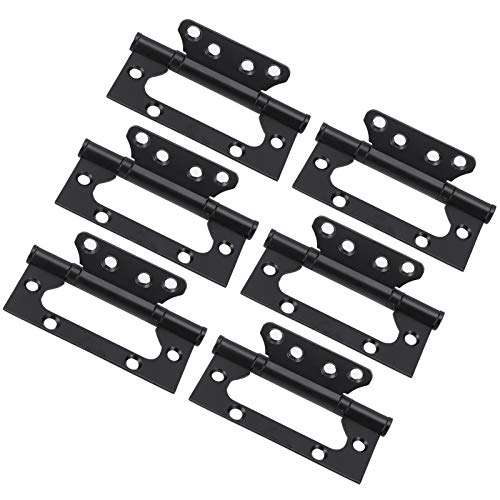 Equipamiento de cubierta Gaeirt Bisagra Plana, Negro 6 Piezas Bisagra de Puerta de Aleación de Zinc Herrajes para Muebles para Instalación de...