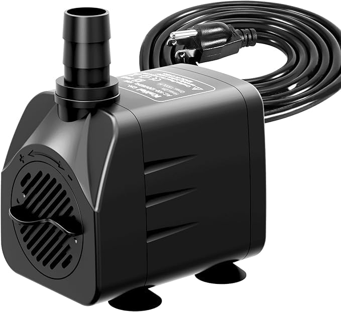 AQSON Submersible Water Pump, 1500L/H, 25W, Ultra Quiet, 6.5ft High Lift, for Fish Tank, Pond, Aquarium, Statuary, Hydroponics