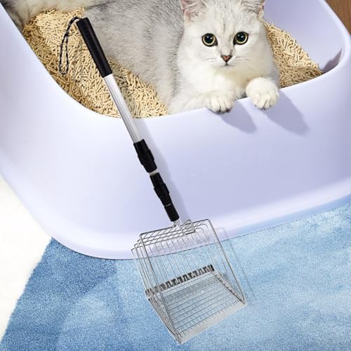 Scoop de litière pour chats poignée longue en alliage robuste