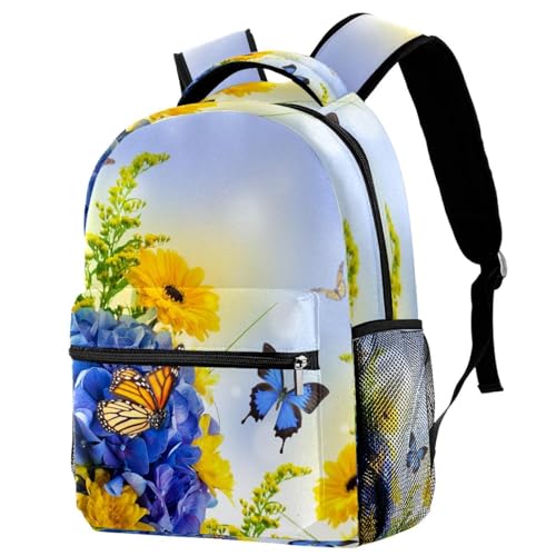 Sac de voyage décontracté bleu à fleurs pour les sorties des ados
