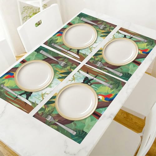 Sets de table en PVC lavables de qualité premium pour table chic | Lot de 4